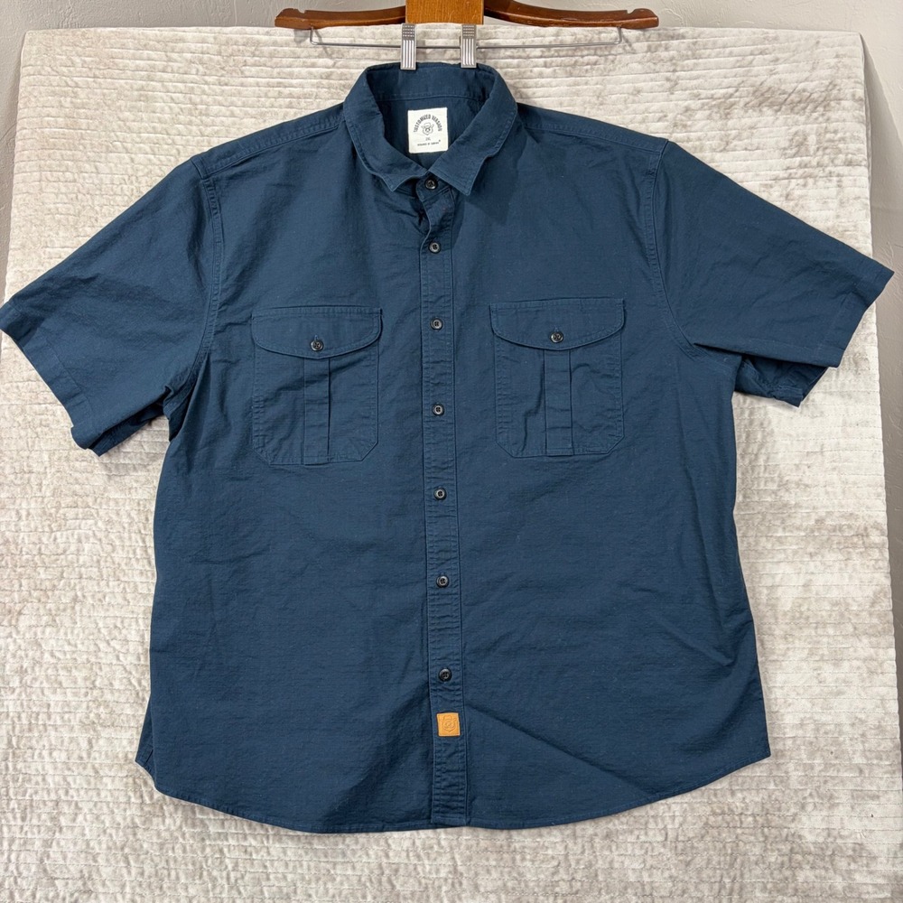DUBINIK Custom Version Blue‎ Short Sleeve Button Up Shirt 2XL Ripstop